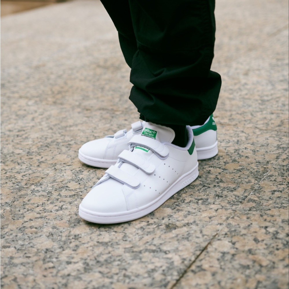 Adidas White Stan Smith Velcro Sneakers sz US 8M